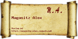 Magasitz Alex névjegykártya